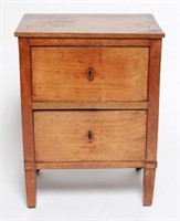 Italian Fruitwood Two Drawer Side Table