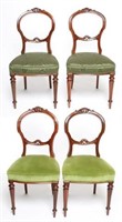 Mahogany and Walnut Dining Chairs Set of 4