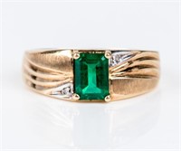 Jewelry 10kt Yellow Gold Green Stone Ring