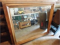Wood Framed Beveled Mirror - 50"Wx42"H