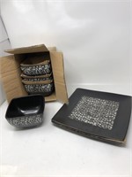 New 4pc Ceramic Bowls and 2pc Dinner Plates