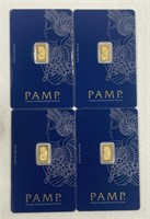 (4) 1g. GOLD PAMP SUISSE
