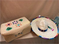 Mexican Sombrero and straw tote