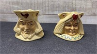 Vintage H J Wood England King & Queen Of Hearts Cr