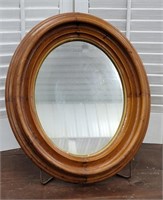 oval pine farmhouse mirror