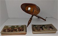 Antique Wood Stereoscope & Photograph Cards