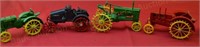 Lot of 4 Iron 1:16 Scale Tractors