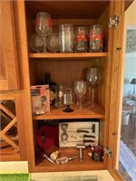 Contents of 3-Shelves, WIne Glasses & Related