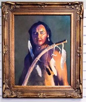 Art Oil on Canvas Portrait Native American