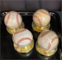 4 Autographed baseballs, Bobby Richardson,