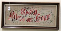 FRAMED SAMPLER "GOD BLESS OUR HOME"