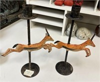 Pair of Pier 1 Gazelle Metal Candle Holders