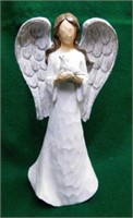 Burton angel w/ bird figurine, 8" tall