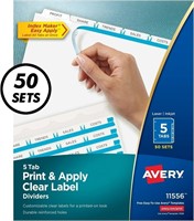 Avery 5-Tab Binder Dividers, 50 Sets (11556)