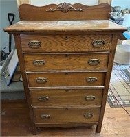 Oak dresser 5 drawer 33”X18”X51” NICE