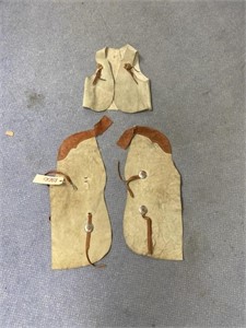 Leather Child's Vest & Chaps