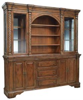 CONTEMPORARY CARVED OAK DISPLAY CABINET