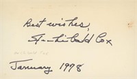 Archibald Cox signed note dated January 1978