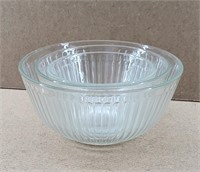 3pc Ribbed Clear Pyrex Mixing Bowls