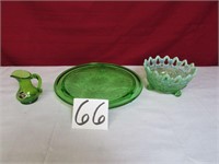 Green Glassware - Green Kanawha Glass Pitcher