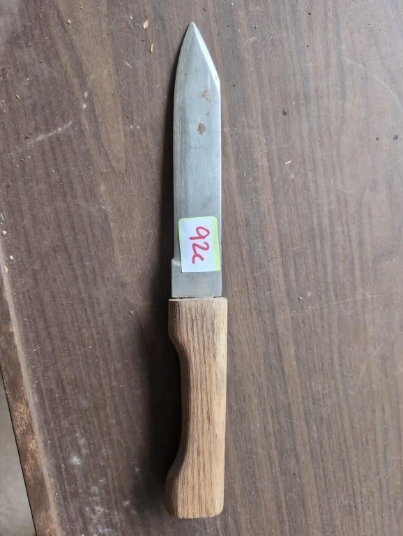 Old stainless steel wood handled knife heavy