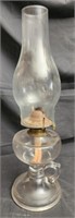 Glass oil lamp with fingerhole
