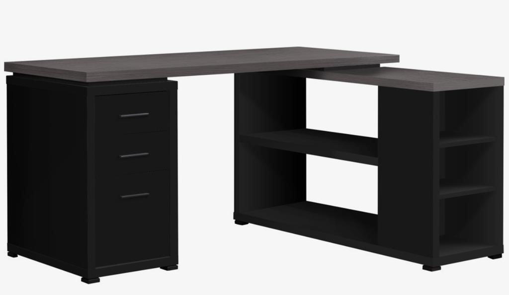 MONARCH SPECIALTIES BLACK AND GREY DESK 60IN X