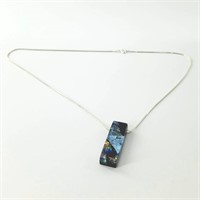 Artisan glass pendant on sterling silver bale and