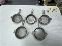 5 pcs-Decorative Mini Cast Iron Skillets Silver