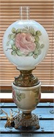 Antique Lamp w/ Glass Urn