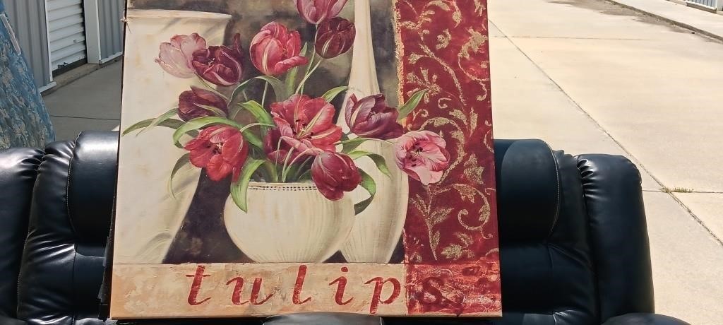 Large Tulips Painting 39" x 39"