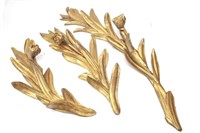Carved Giltwood Floral Wall Sprays, Group of 3