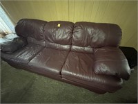 90" Wine Leather Sofa