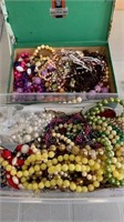 2 Boxes Vintage Costume Jewelry Necklaces etc