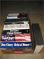 Box of Tom Clancy Hard Back Books