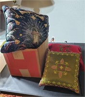 Box of Christmas pillows