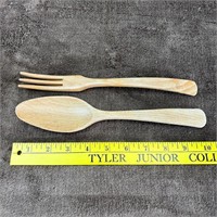 Wooden Salad Serving Fork and Spoon