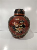 Vintage Ceramic Hand Painted Lidded Jar