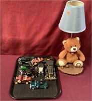 Teddy Bear Lamp And Small Cars