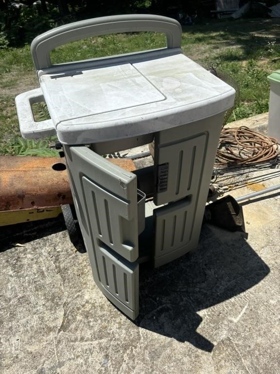 large water hose reel cabinet. with bins for