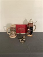 Beer steins with other vintage pieces