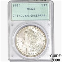 1883 Morgan Silver Dollar PCGS MS64