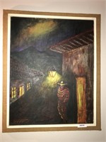 18 x 22 Framed Spanish Night Street Scene