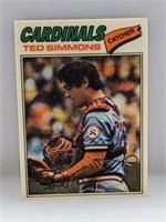 1977 Topps Cloth Sticker Card 43 Ted Simmons