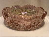 Imperial "Comet/Stars" Pink Art Glass Nappy Bowl