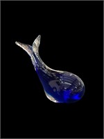 Blown Glass Cobalt Whale