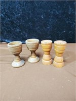 Handmade by Leroy Smith candle holders approx 4