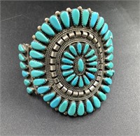 VINTAGE NAVAJO SILVER AND TURQUOISE CUFF