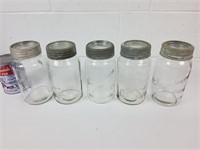 5 Contenants/Pots en verre pour conserve