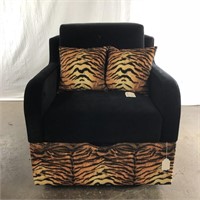 Tiger Print Black Arm Chair